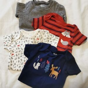 Woodland creatures onesies lot, 3 months